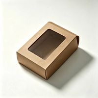 Maßgefertigte Kraftpapier-Box mit Sichtfenster, Matter Oberflächendruck, Individuelles Logo