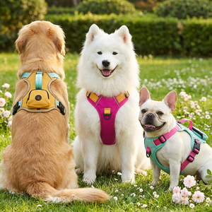 MIDEPET高品質ファッションメッシュノープル犬用ハーネス、うんち袋ディスペンサー付き、中型/大型犬用頑丈なサポートハンドル - Product Image 4