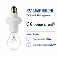Adaptateur d'ampoule E27 à détection radar 6-8M, détecte le mouvement, support d'ampoule en plastique