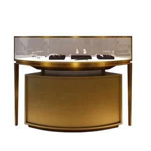 Vitrine de présentation de vêtements personnalisée, design moderne pré-assemblé, 4 étagères en métal/verre/<span class=keywords><strong>bois</strong></span> - Product Image 3