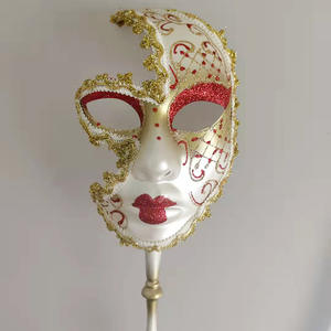 Máscara Veneciana Italiana con Palo, Máscara de Cosplay de Plástico para Mujer, Fiesta de Disfraces, Baile de Graduación, Halloween, Carnaval, Mardi Gras - Product Image 3