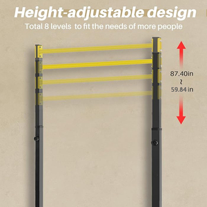 Pull Up Bar Dip Station Réglable Calisthenics Exercices Musculation Cross- Fitness Rack pour Home Gym Outdoor - Product Image 5