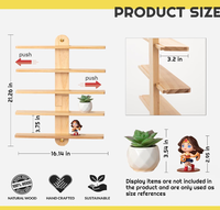 Schiebe-Schmuckregal aus Holz, Stehende Wandregale, Kleine Holz-Präsentationsregale für Sammlerstücke, Wohnzimmer, Badezimmer, Öko-Freundlich