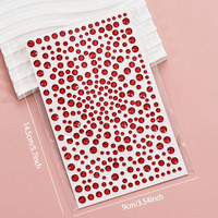 1 pièce Strass Rouge Autocollant en Cristal Adhésif Bijou DIY Scintillant Tendance pour Cheveux, Yeux et Corps