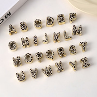 Kit de perles alphabet à gros trous imprimé léopard pour la fabrication de bijoux faits main, idéal pour les enseignants et les porte-clés