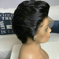 Perruques de cheveux humains courts Bob Pixie Cut Lace Front Pre Plucked 100% Brazilian Virgin Hair