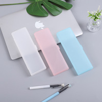 Pochette à crayons transparente en TPU givré, sac à stylos translucide imperméable pour les élèves