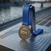 [LuckyCraft/2026] Medaglia Sportiva Personalizzata in Bronzo Anticato con Rilievo 3D per Maratona River Run 100 e Premiazione per i Finalisti di Canottaggio