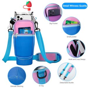 Stanley 40oz <span class=keywords><strong>Neoprene</strong></span> cách nhiệt chai Nước Chủ Pouch Dây đeo có thể điều chỉnh bollus rơm Bìa điện thoại tiện dụng túi Cooler Bag trường hợp - Product Image 1