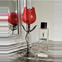 Verre à vin en forme de rose, coupe à vin rouge à motif floral, verre à pied courbé pour la décoration de mariage et les cadeaux de la Saint-Valentin