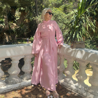 Loriya Vente en gros Nouvelle robe Abaya Ramadan Ensemble deux pièces Vêtements islamiques Abaya unie Modeste Robe musulmane pour femmes