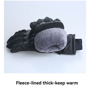 Guantes de invierno para motocicleta con batería recargable, calentador de manos de cuero, guantes calefactables para esquí y ciclismo, cómodos y prácticos - Product Image 6