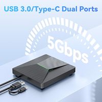 Unidad de Blu-ray Externa USB 3.0, Grabadora de BD-R, BD-ROM, CD/DVD RW, Grabadora de Blu-ray 3D para Computadora Portátil, PC, Unidad Óptica