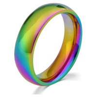 Bagues en pierre d'hématite plaquées de couleurs arc-en-ciel, très vendues, pour hommes et femmes