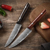 5 Inch Damascus Keukenmes Klein Koksmes Met Houten Handvat Voor Veelzijdige Groentefruitmessen