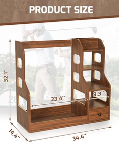 Soporte de Almacenamiento de Madera para Bolsas de Golf, Organizador de Golf con Estantes para Zapatos, Soporte para Pelotas y Palos de Golf - Product Image 6
