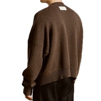 Pull en laine d'agneau pour homme, tricot chaud et respirant, surdimensionné, de haute qualité, en col ras du cou,