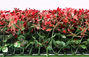 50*50人工植物壁装飾赤いカエデ葉草ドアヘッド屋内プラスチック人工芝屋外