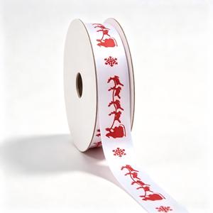 Vietnam Factory Wholesale GRACE <b>RIBBON</b> 4inch Double Face Shrink-Resistant Woven Customizable Pattern Gold Foil Printed <b>ribbon</b> - Product Image 1