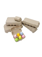 Boîtes à œufs en papier moulé, lot de 6, plateau de rangement biodégradable, écologique, recyclable, avec lamination mate et gaufrage