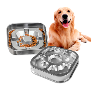 <span class=keywords><strong>2025</strong></span> thiết kế mới vật nuôi chậm trung chuyển bát với aniti-trượt Mat bán buôn tùy chỉnh thép không gỉ Thức ăn cho chó ăn bát - Product Image 1