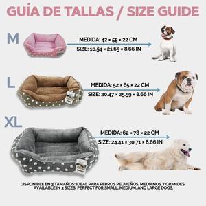 Cuccia per Animali Yommy in Peluche con Design a Pois, Base Antiscivolo Imbottita, 3 Misure, 3 Colori - Product Image 5
