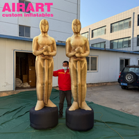 Modèle de trophée Oscar gonflable géant de 2,8 m pour fête sur le thème du cinéma et accessoire de scène
