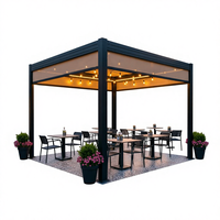 Pergola de jardin en aluminium antique sur mesure de qualité supérieure, thermolaquée pour l'arrière-cour, avec accessoire de moustiquaire en option, pavillon