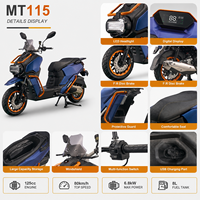 Scooter à essence Euro 5 125cc EFI, scooter à moteur à essence haute vitesse 80 km/h, moto de banlieue avec démarrage sans clé et freins à disque