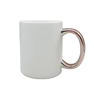 11oz Sublimation mug with rose gold handle Elektra rose color mug