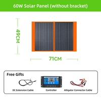 Panel Solar Monocristalino Plegable de 60W, Resistente al Agua, con 22% de Alta Eficiencia, Cargador Solar para Camping, RV y Uso Fuera de la Red
