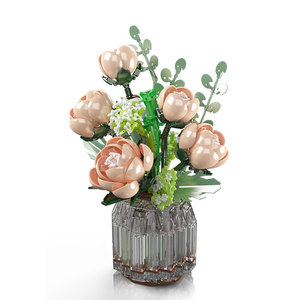MOULD <span class=keywords><strong>KING</strong></span>-Blocs de construction de roses blanches, jouets de jardin, ornement de fleurs, 24109 - Product Image 1