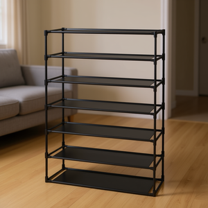 Organizador de Zapatos Metálico de 7 Niveles, Estante de Almacenamiento Independiente Negro, Diseño Minimalista, Mueble para Sala de Estar - Product Image 2