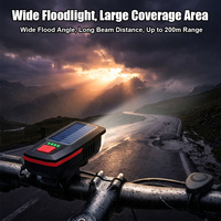 Luz Delantera Solar para Bicicleta, Lámpara de Bicicleta Recargable por USB, Sirena, Alarma de Seguridad, Soporte para Manillar, Equipo de Ciclismo Nocturno para Hombre