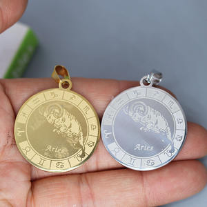 Qiandis nuova moda accessori per ciondolo in acciaio inox per i 12 <span class=keywords><strong>segni</strong></span> <span class=keywords><strong>zodiacali</strong></span>, Aries - Product Image 1
