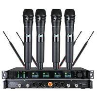 Microphone sans fil BHA Y-6004 à 4 canaux True Diversity, portée 500 m, 4 micros-casques UHF, montage en rack pour scène, église, performance en direct