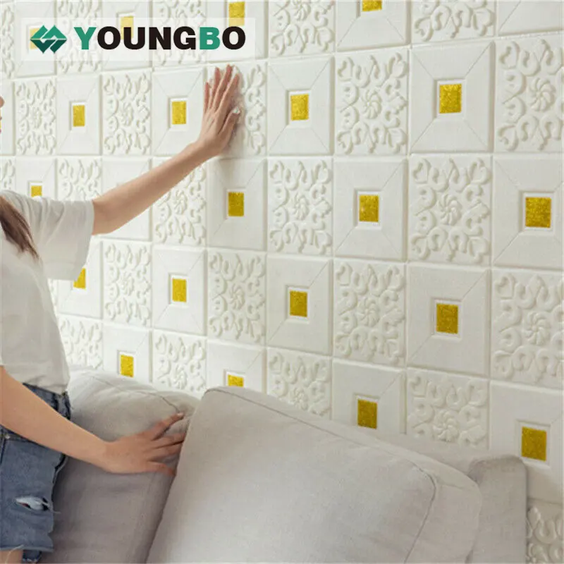 Brick Design Living Room Self Adhesive Vinyl Wallpaper 3D Wallpaper Home Decoration 3D Pe Foam Wall Sticker