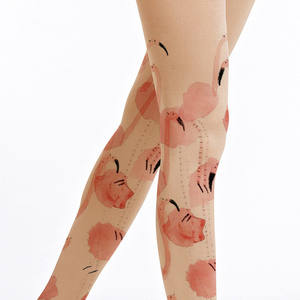 Socksmate 사용자 정의 디지털 인쇄 플라밍고 그레이 크리스마스 스타킹 승화 원활한 스타킹 광택 스판덱스 무리 팬티 스타킹 - Product Image 6