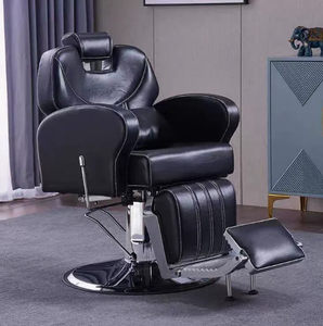 Chaise de salon de coiffure semi-inclinable, chaise de rasage pliable, chaise de coiffure réglable, chaise de salon de coiffure rétro de style européen pour hommes - Product Image 3