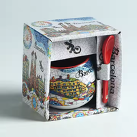 Vente en gros de souvenirs pour les invités du mariage Souvenir paris londres dubai tasses personnalisées en céramique design de cuillère touristique personnalisé