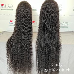 Perruques en cheveux vierges birmans, densité 200%, HD transparente pour dentelle 13x6, ondulations profondes bouclées, sans colle, avec baby hair, vente en gros - Product Image 2