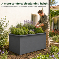 SEEYES Bac à plantes rectangulaire gris personnalisé en métal galvanisé, grand pot de fleurs d'extérieur, jardinière commerciale pour jardin, direct usine
