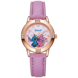 Orologio da donna Ruunjoy al quarzo Cinnamoroll Kuromi My Melody Cartoon oro rosa con cintura di diamanti alla moda custodia per bambini - Product Image 1