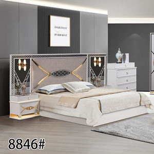 Juegos de Dormitorio Modernos con Acabado Brillante, <span class=keywords><strong>Cama</strong></span> de 1.8m, Muebles de Dormitorio de MDF para el Hogar - Product Image 5