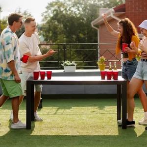 अनुकूलित ब्रांडेड लोगो पुन: प्रयोज्य 16 ऑउंस प्लास्टिक डिस्पोजेबल पीपी कप कस्टम बीयरपोंग सेट बीयर पोंग पार्टी कप - Product Image 6