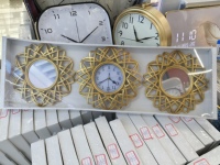 Miroirs et horloges 3 pièces dans un ensemble de décoration de maison de mode horloges murales