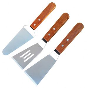 Spatule à pizza miniature personnalisée en acier inoxydable avec manche en bois, outils de cuisine pour la cuisson, idéale pour la cuisson du poisson, les barbecues et la friture - Product Image 1
