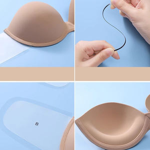 女性用在庫接着ブラの目に見えない再利用可能なブラファッションウェアに適したバックレスギャザーから胸に見えない粘着性ブラ - Product Image 5