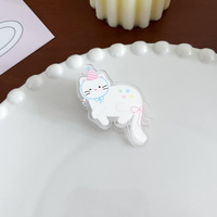 Clips de Papel Acrílicos con Diseño de Gato de Dibujos Animados, Clips de PP Kawaii para Organizar Documentos, Marcar Libros, Sellar Bolsas de Comida, para Estudiantes y Oficina