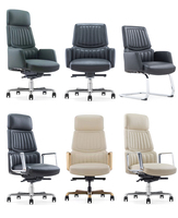 Fauteuil de bureau exécutif moderne en cuir beige de haute qualité FURICCO pour femme, avec siège large, vérin à gaz et cadre en aluminium